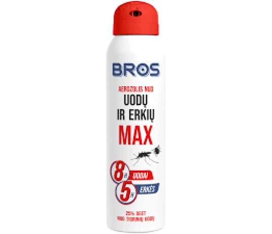 BROS aerozolis nuo uodų ir erkių MAX 90 ml