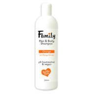 Family apelsinų aromato plaukų šampūnas-kūno prausiklis 500ml.