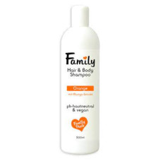Family apelsinų aromato plaukų šampūnas-kūno prausiklis 500ml.