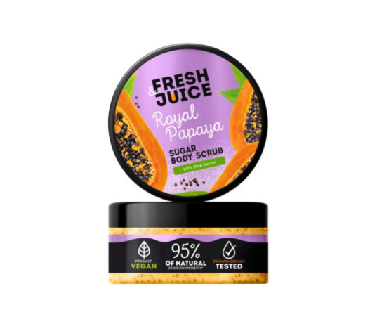 FRESH JUICE cukraus kūno šveitiklis KARALIŠKA PAPAJA