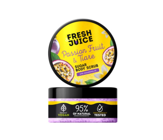 FRESH JUICE cukraus kūno šveitiklis PASIFLORA IR TIARĖ