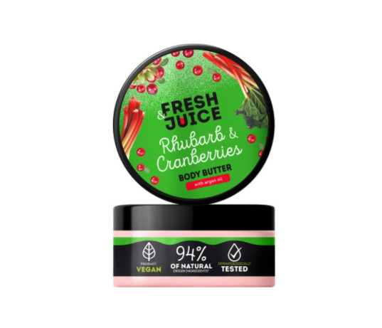 FRESH JUICE cukraus kūno šveitiklis RABARBA IR SPANGUOLĖS