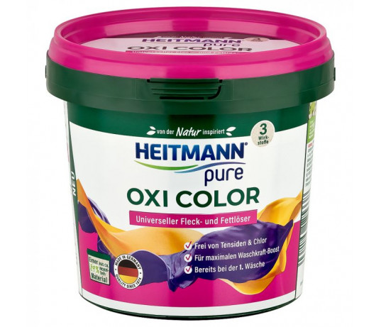 Heitmann pure OXI color universalus dėmių valiklis 500ml.