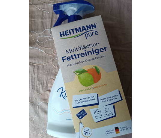 HEITMANN pure daugiafunkcinis riebalų ir virtuvės valiklis 25g ir 500ml.butelis