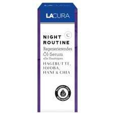 LACURA Night Routine veido aliejus - serumas visiems odos tipams  30ml.