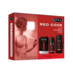 STR8 RED CODE rinkinys: losjonas po skutimosi 100ml + purškiamas dezodorantas 150ml + dušo gelis
