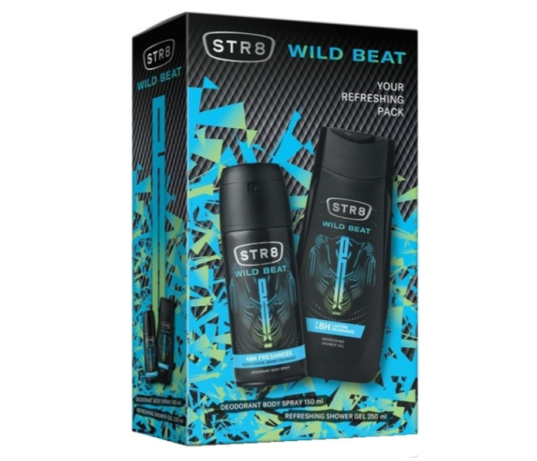 STR8 WILD BEAT rinkiny : purškiamas dezodorantas 150 ml + dušo gelis 250ml