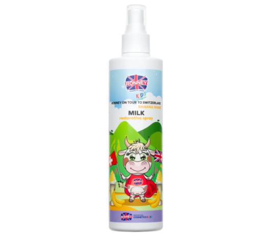 Vaikiškas atkūriamasis plaukų pienelis- purškiklis BANANA SHAKE